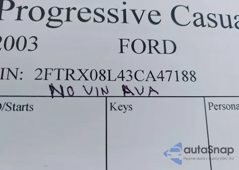 2003 Ford F-150 Lariat/Xl/Xlt из США, поврежденный, VIN 2FTRX08L43CA47188